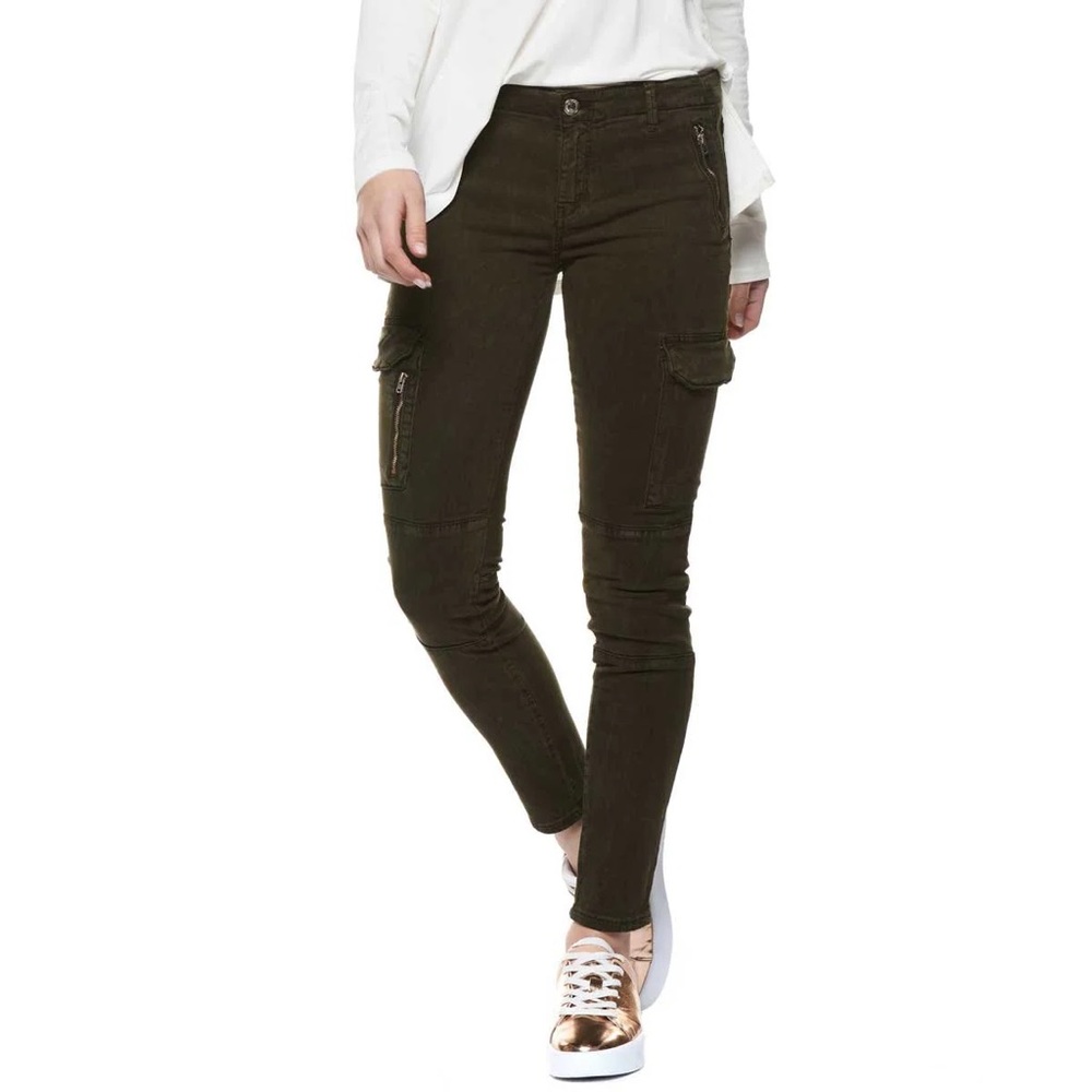 Dex Olive Green Ankle Twill Cargo Pants